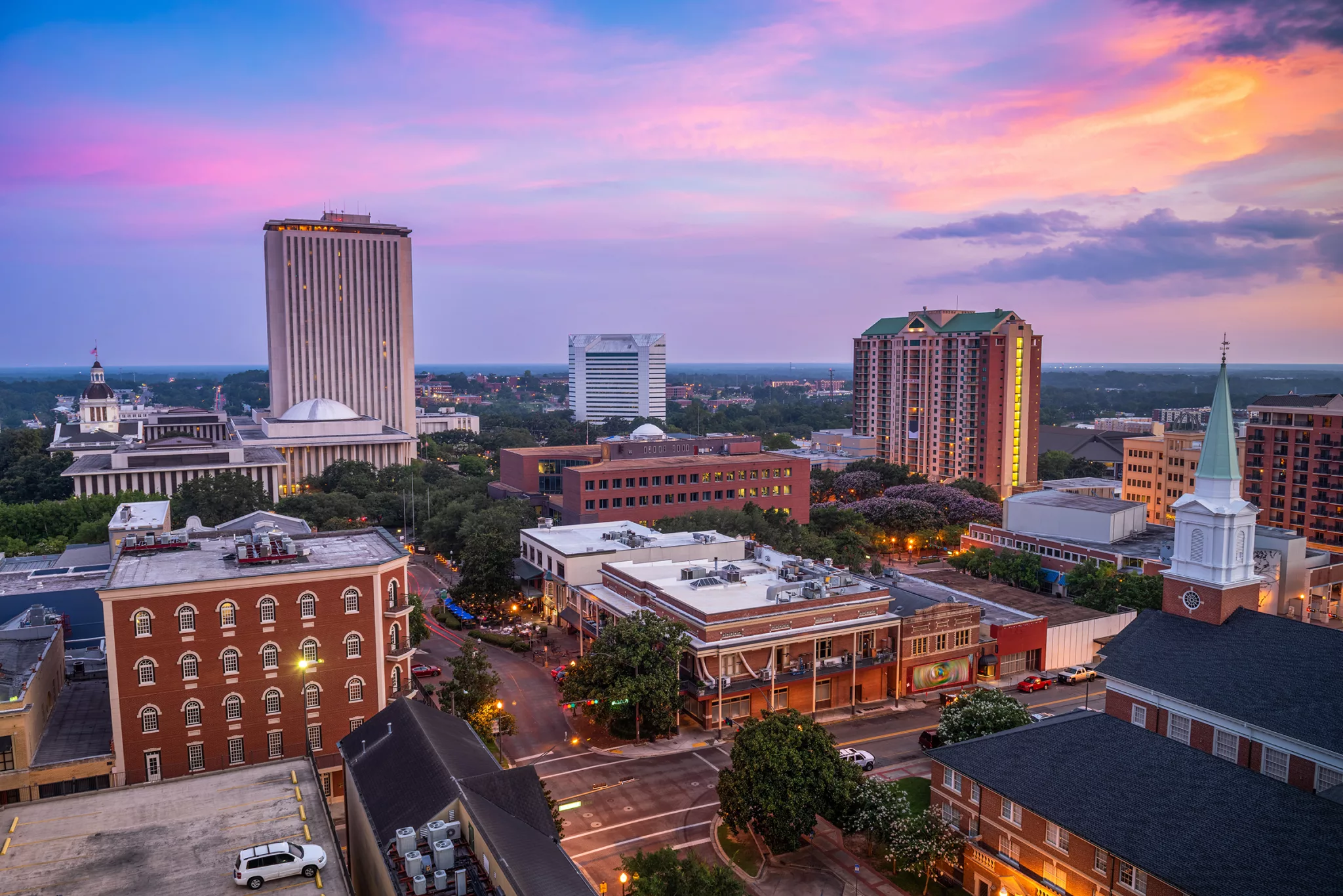 Tallahassee Downtown at dusk
